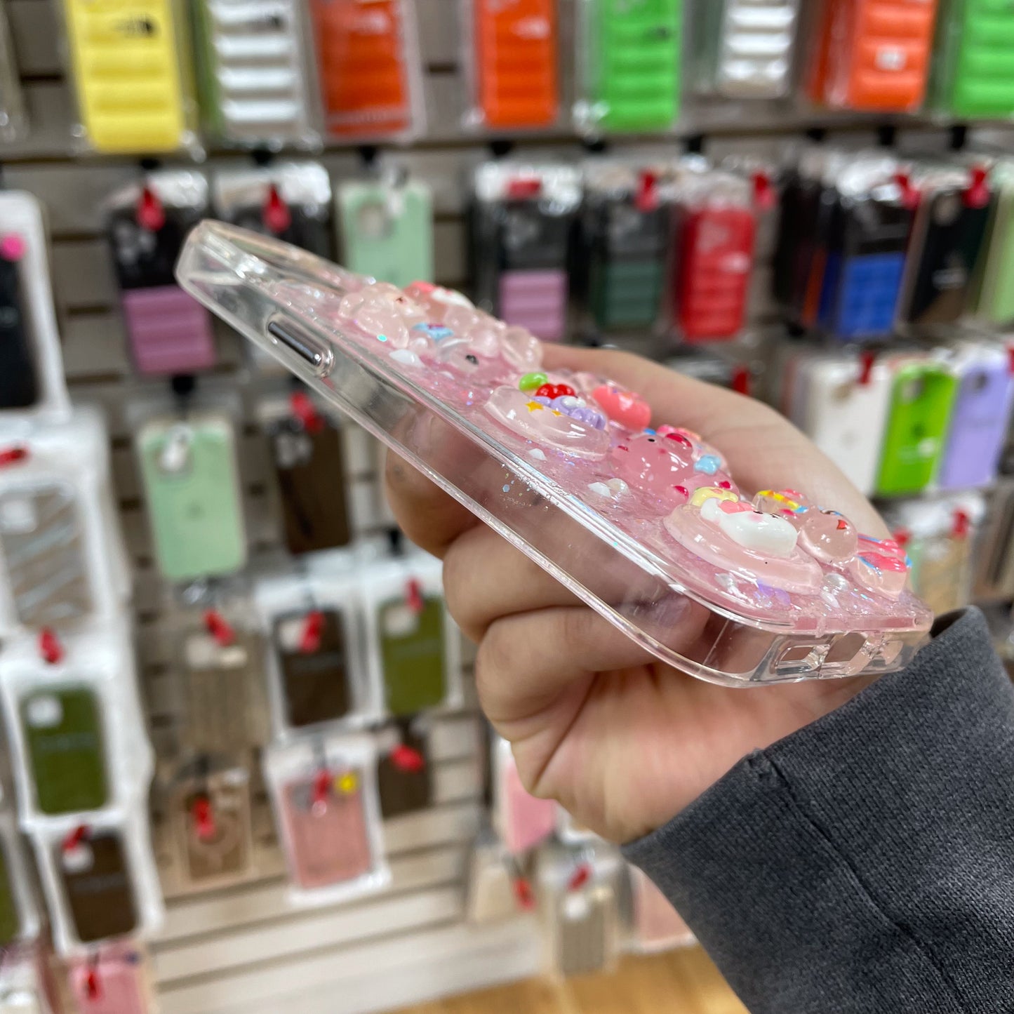 iPhone 14 Junk Phone Case Light Pink Charms