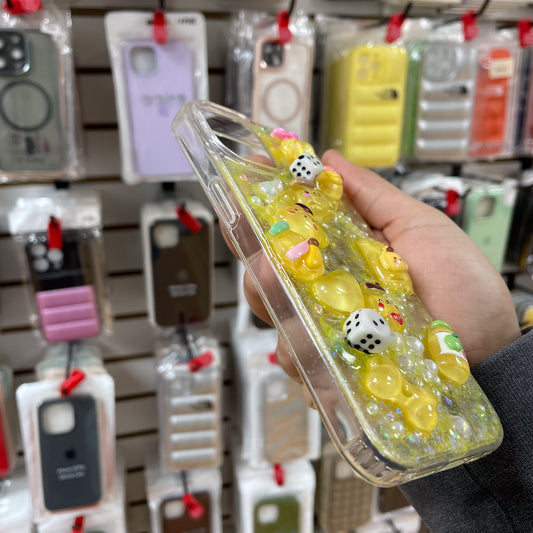 iPhone 15 Junk Phone Case Yellow Charms