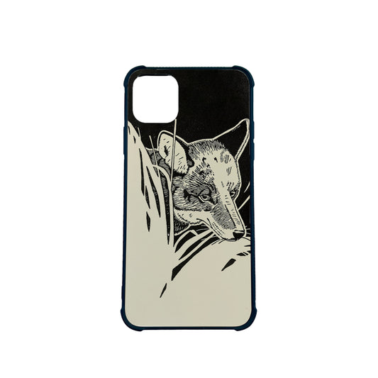 Black and White Fox 4 Corners Protective iPhone Case