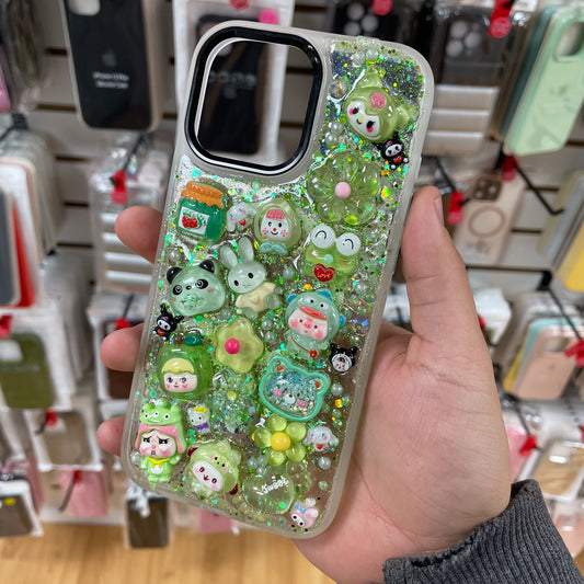 iPhone 15 Pro Max Junk Phone Case Green Charms
