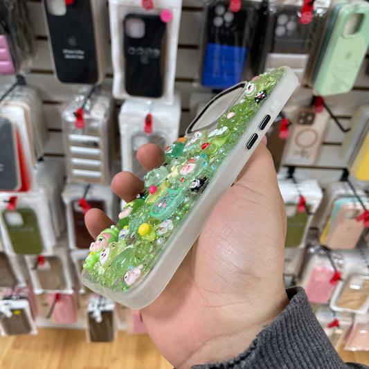 iPhone 15 Pro Max Junk Phone Case Green Charms