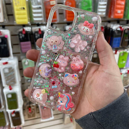 iPhone 14 Junk Phone Case Light Pink Charms