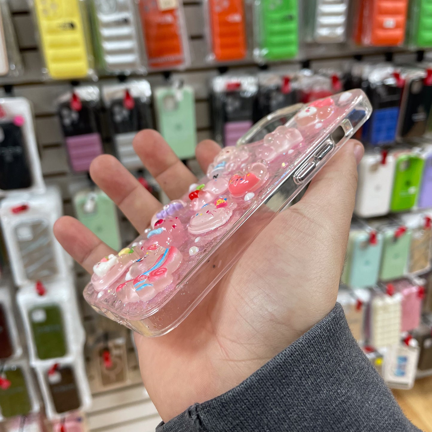 iPhone 14 Junk Phone Case Light Pink Charms