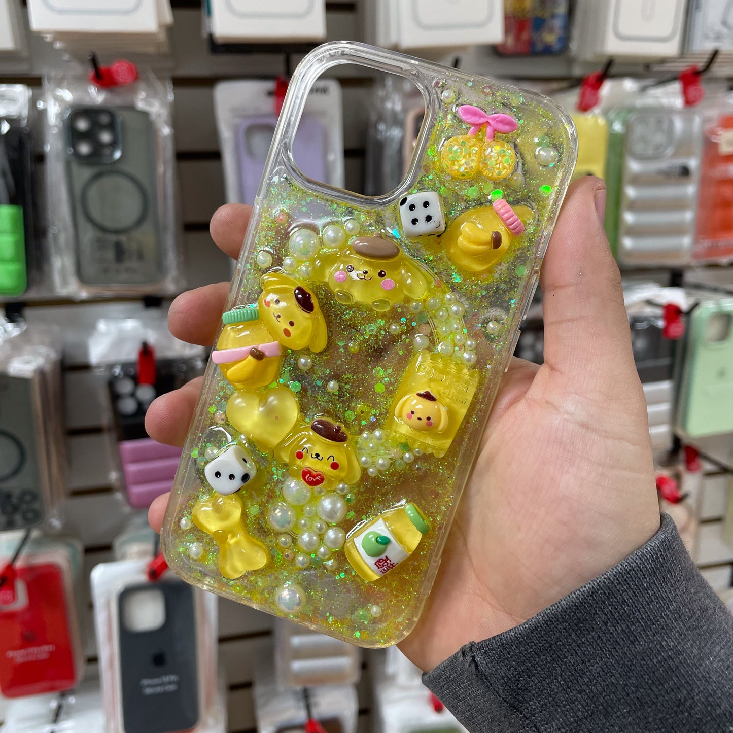 iPhone 15 Junk Phone Case Yellow Charms