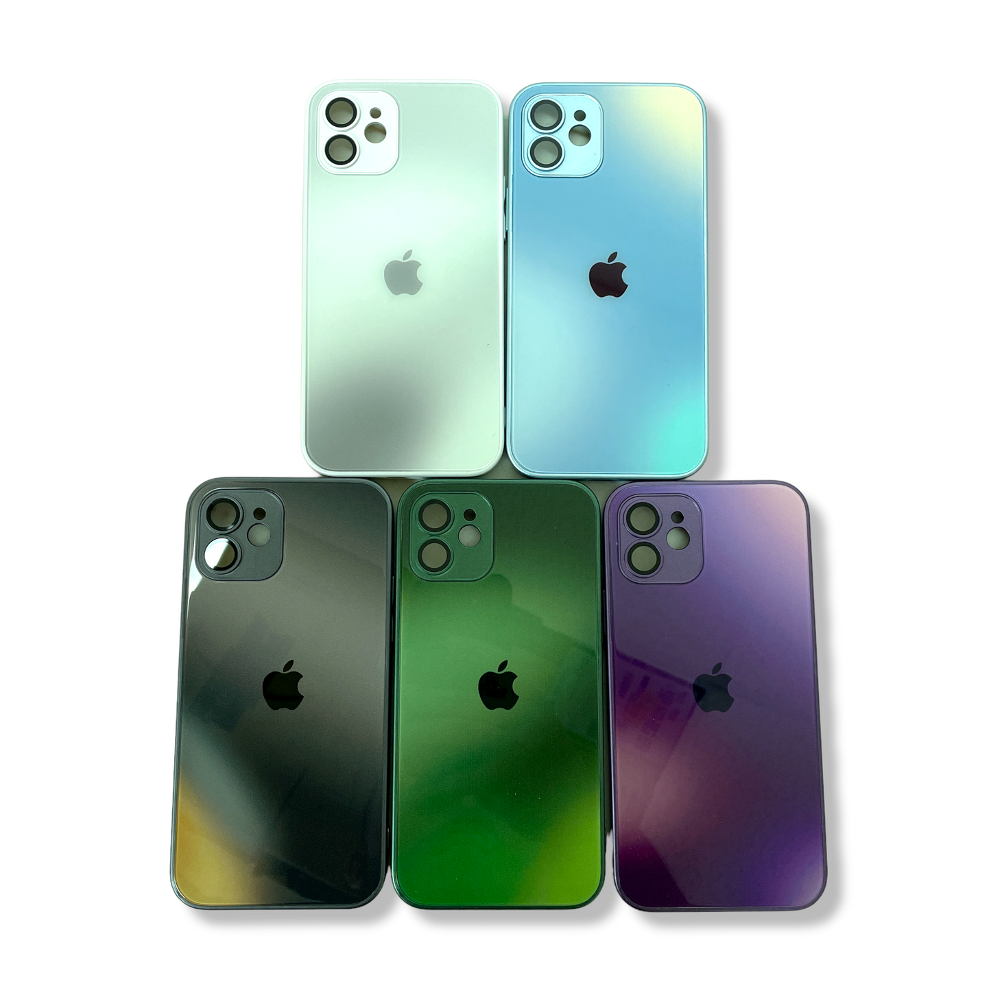 iPhone 12 Rainbow Glass Case w/ Camera Lens Protector