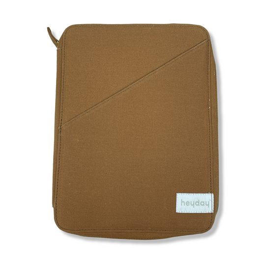 Heyday Brown Tech Folio 10.5" Tablet iPad Zippered Tablet Case w/ Pockets